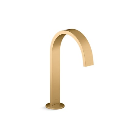 Kohler Bathroom Faucet, 0 in Mount, Vibrant Brushed Modern Brass 1 Hole K-77968-2MB